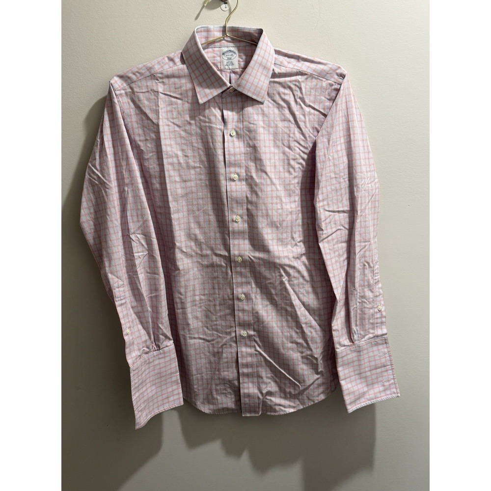 Brooks Brothers Slim dress shirt Mens 15 1/2-34 Graph Check, Preowned.